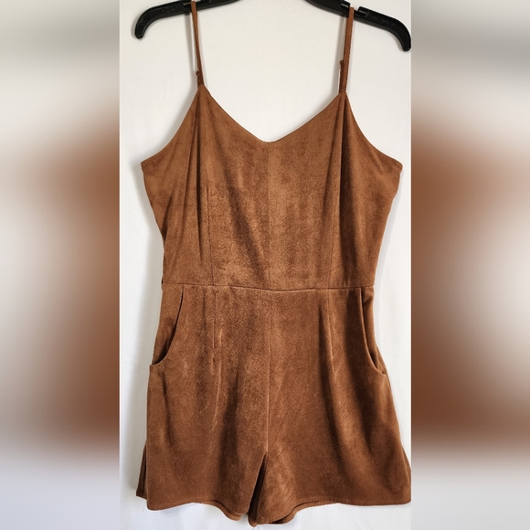 American Rag Brown Suede Romper - Picture 1 of 14